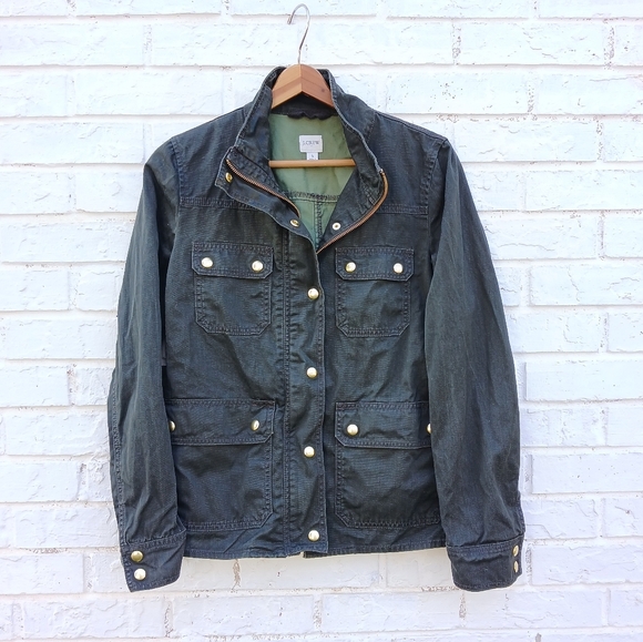 J. Crew Field Jacket Dark Olive Green Military - Picture 2 of 9